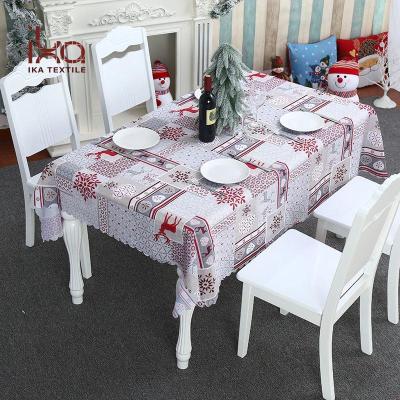 China Newcomer Reusable Festival Printed Seasonal Christmas Table Cloth for sale