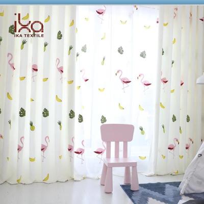 China Flamingo Fabric Semi-Sheer Sheer Sheer Window Curtains Embroidered Net Living Room For Hoted And Bedroom for sale