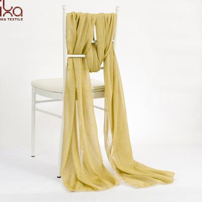 China Stretch Fabricates Latest Metallic Gold Chair Covers For Wedding Decoration for sale