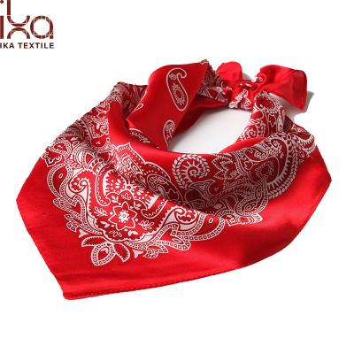 China 100% Silk Square Satin Women Soft Paisley Custom Printed Silk Scarf for sale