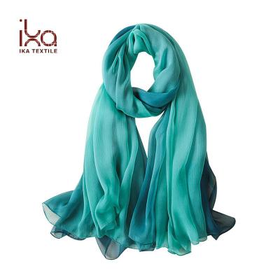 China Long Dip Dye 100% Polyester Women Crinkle Scarf Hijab Malaysia 2017 for sale