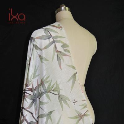 China Simple Women Dress Textile Butterfly Silk Blend Digital Printing Linen Fabric On Cloth for sale