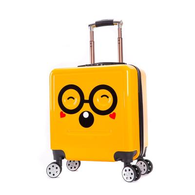 China New Cute Luggage Cartoon Robot Children Backpack Children's Trolley Case Boarding Case Password Box Sticker Smiling Kids Luggage for sale