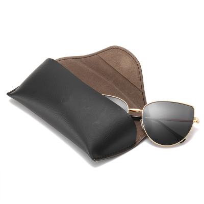 China Fashion Glass Accessories Zipper Pouch High Quality Leather Glasses Case Large Sunglasses Case Handbag Sunglasses Purse for sale