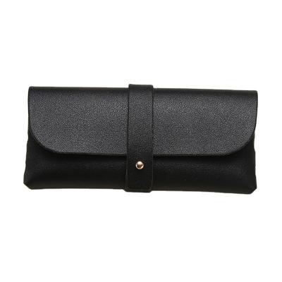 China Fashion thickened simple case soft leather wallet glass portable sunglasses case set printable logo sunglass dust bags for handbags for sale