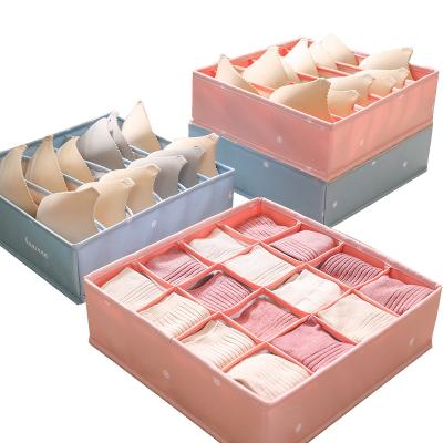 China Modern Underwear Storage Box Household Separation Storage Case Household Tissue Box Bra Underwear Boxed Storage Finishing Two-Piece Bag for sale