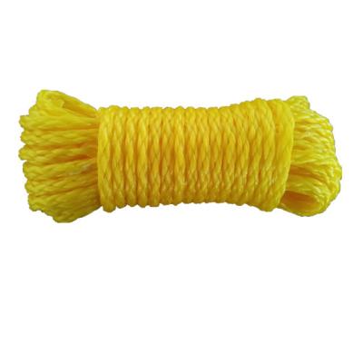 China Yellow PP Poly Cavity Braid Rope 3/8*50ft Ski Rope Hollow Braided Rope for sale