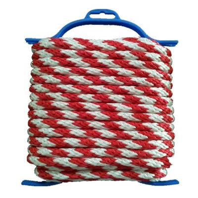 China Synthetic Saddle 1/2 In Diameter X / White 50 Ft Poly Red Solid Braided Derby Rope Sash Rope With Winder for sale