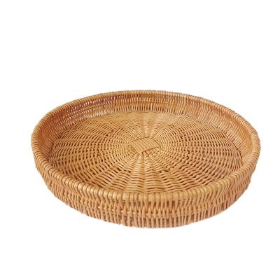 China Plastic Wicker Bread Tray Basket China Woven Storage Rattan Baskets Willow Seagrass Water Hyacinth Bread for sale