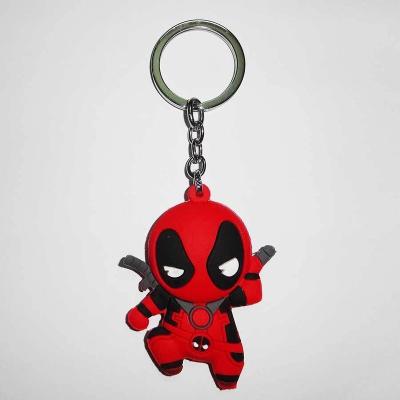 China wholesale silicone spiderman keychains silicone kids cartoon keychains for sale