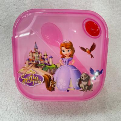 China Frozen Stocked Princess of Moana Spiderman Sofia Unicorn Bento Boxes Lunch Box Kit with Spoon for sale