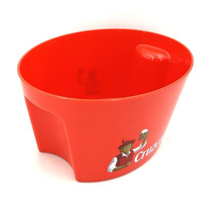 China Sustainable Promotion Wholesale With Custom Design Plastic Ice Bucket Logo for sale