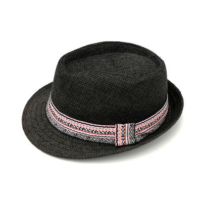 China Agriculture Logo Printing Straw Mesh Fedora Custom Advertising Promotional for sale