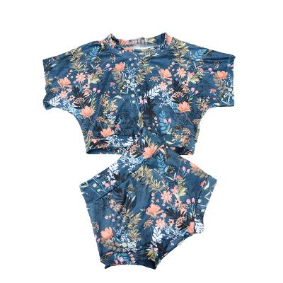 China Casual Toddler Girls Summer Crop Set Short Sleeve Crop Tops Lounge Set Boutique Kids Outfits for sale