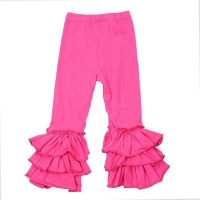 China Anti-wrinkle boutique kids clothing baby ruffle pants wholesale baby leggings pants for sale