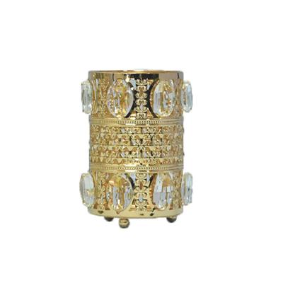 China China Nordic Light Luxury Wedding Decoration Supplies Candle Bucket Metal Round Crystal Pen Holder for sale