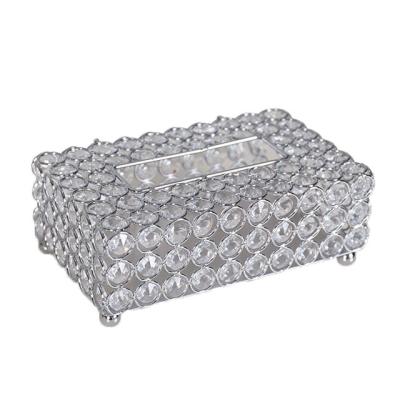 China European Style Creative Crystal Box Europe Cloth Dresser Desktop Ornaments Home Decoration Metal Opens European Style Ornaments for sale