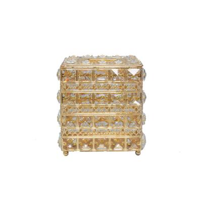 China European simple home wedding crystal box gold square decoration tissue box American style custom paper box holder for sale