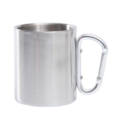 China CLASSIC Custom Mountaineering Buckle Stainless Steel Metal Mug, Outdoor Travel Mug, Liquor Mug for sale