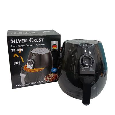 China Easy Operate Silver Peak Knob Control Air Fryer For Home Healthy Cooking Oil Free Air Fryer 5.8l Capacity for sale