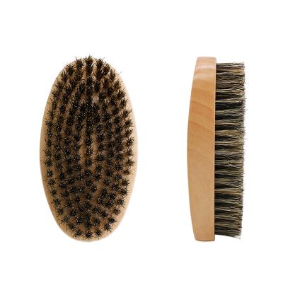 China Salon Essential Mens Grooming Tool Natural Beech Wood Boar Hair Beard Brush for sale