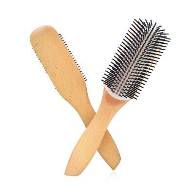 China Home Amazon Hot Selling Eco - Friendly 9 - Row Denman Hair Cushion Detangle Brush for sale