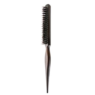 China Custom Tease Thin Line Nondisposable Logo Wood Handle Professional Hair Salon Comb Brush Anti-Static for sale