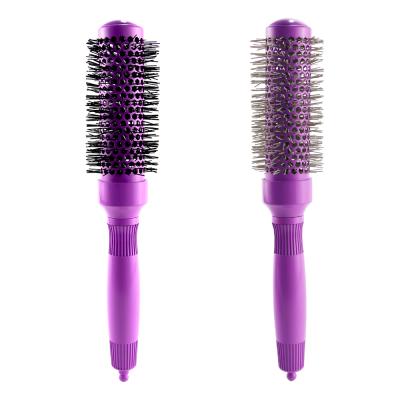 China Salon Professional Hair Tools Aluminum Tube Hair Brush Round Technology Round Nano Ceramic Hair Brush for sale