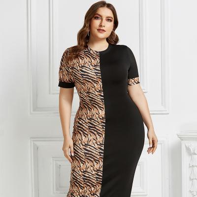 China Viable Wholesale Clothing African Leopard Print Long Dresses For Women Party Wear Sexy Print Dress Ladies Maxis Plus Size for sale