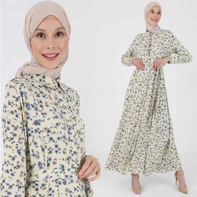 China wholesale khamis factory custom indonesia arabic islamic clothing khamis floral printed muslim women dress long maxi skirts for sale