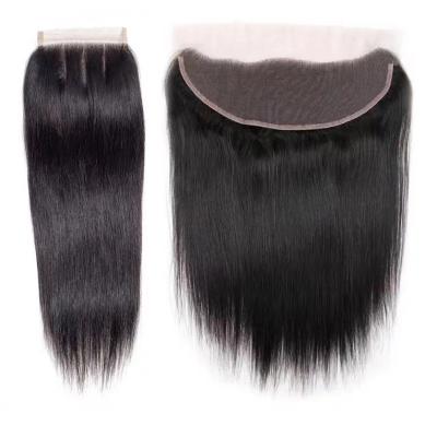 China Hot Selling 100% Raw HD Human Hair 13x4/4x4 Virgin Brazilian Human Hair Wholesale Seller 100% Lace Frontal Closure 100% Cuticle Aligned Brazilian Hair Closure for sale