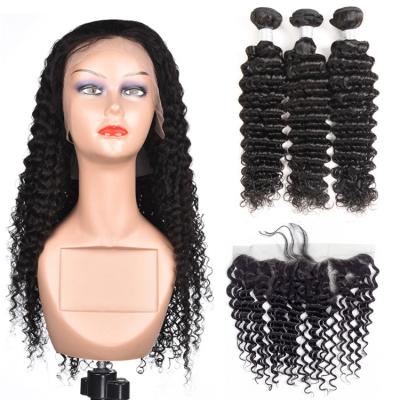 China 26 Inch Human Hair Lace Front Wig Natural Lace Front Deep Wave, 250 Density Wig, European Hair Full Lace Wig Curly Hair Highlight for sale