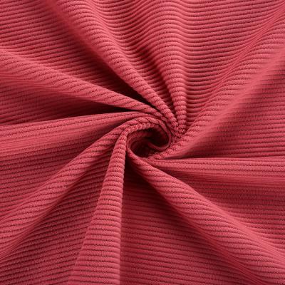 China Hoisting Xuhuang manufacturer direct wholesale thick 100% polyester knit corduroy fabric in stock for sale