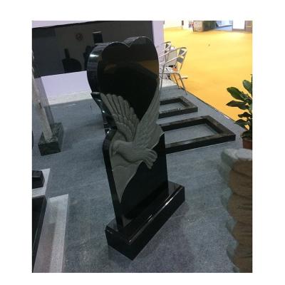 China EUROPEAN Black Granite Headstone Funeral Monument Design Carving Headstone for sale