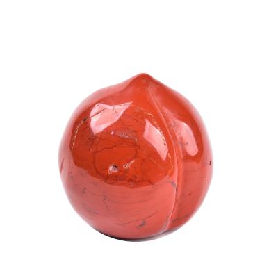 China China Wholesale Hand Carved Natural Red Jasper Healing Crystal Peach for sale