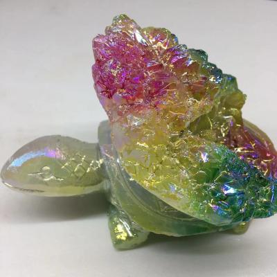 China China Wholesale Natural Quartz Group Hand Carved Healing Dragon Crystal Turtle for sale