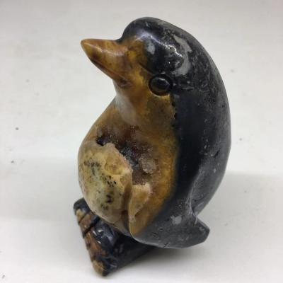 China China Wholesale Natural Aquatic Agate Hand-Cut Healing Crystal Penguin for sale