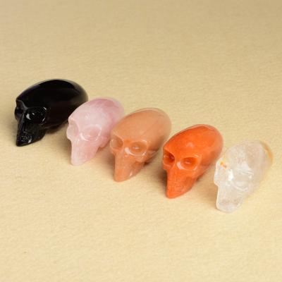 China China Wholesale Natural Mix Quartz Hand Carved Decorative Foreign Crystal Skulls for sale