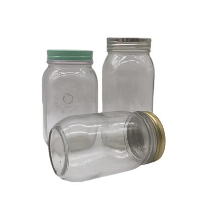 China Kitchen Glass Jar Heatable 1000ml Mason Jar Hot Selling Glass Jar With Iron Cover for sale