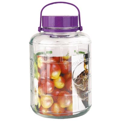 China Viable hot sales high quality large wine storage jar with lid, glass masonbottle with lid plum wine for sale