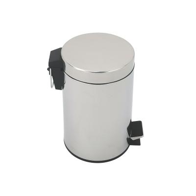 China Sustainable Small Capacity Office 5L Hotel Kitchen Utilize Stainless Steel Pedal Trash Can for sale