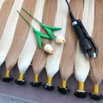 China Straight And As Customized Flat Pre Bond 100% Remy Full Russian Cuticle Human Hair Extensions I V U Tip Flat Tip In Hair Extensions for sale