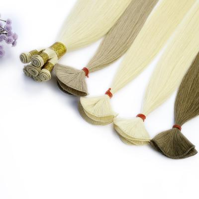 China Customized Good Quality Natural Seamless Hand Tied Hair Extension Weft Cuticle Aligned Virgin Hair Hand Tied Double Weft Pulled for sale