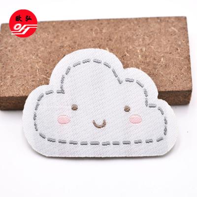 China Sustainable Wholesale Custom High Grade Polyester Self Adhesive Fabric Woven Label For Garment for sale