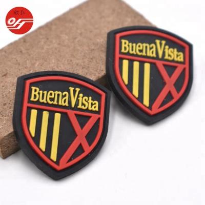 China Sustainable Durable Custom 3D Logo Sew-on Rubber Label PVC Tag For Clothing for sale