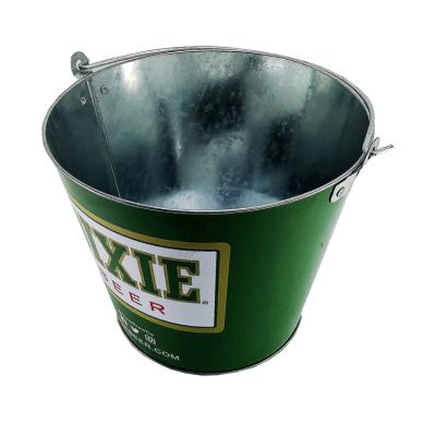 China Beer Round Bar Metal Galvanized Ice Bucket For Champagne for sale