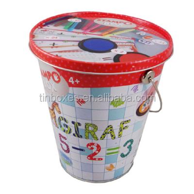 China All Outdoor Beach Metal Handle Cartoon Promotional Halloween Tin Popcorn Candy Bucket For Child for sale