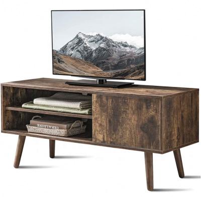 China KD Furniture Walnut And Black Adjustable Luxury Modern TV Stand For Living Room for sale