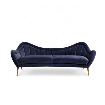 China Customized Modern Designs Navy Blue Velvet Living Room Sofa for sale