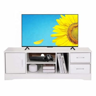 China High Gloss TV Cabinet with Electric Living Room Bedroom Fireplace TV Stand Unit File Console White Wood Cabinet with Two Shelves for sale